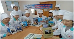 On October 18, 2017 I have organized the action "The Best 100 Books Youth Eyes" to propagandize article of the President of the Republic of Kazakhstan of the chairman of the party N.A. Nazarbayev" Болашаққабағдар – рухани жаңғыру"